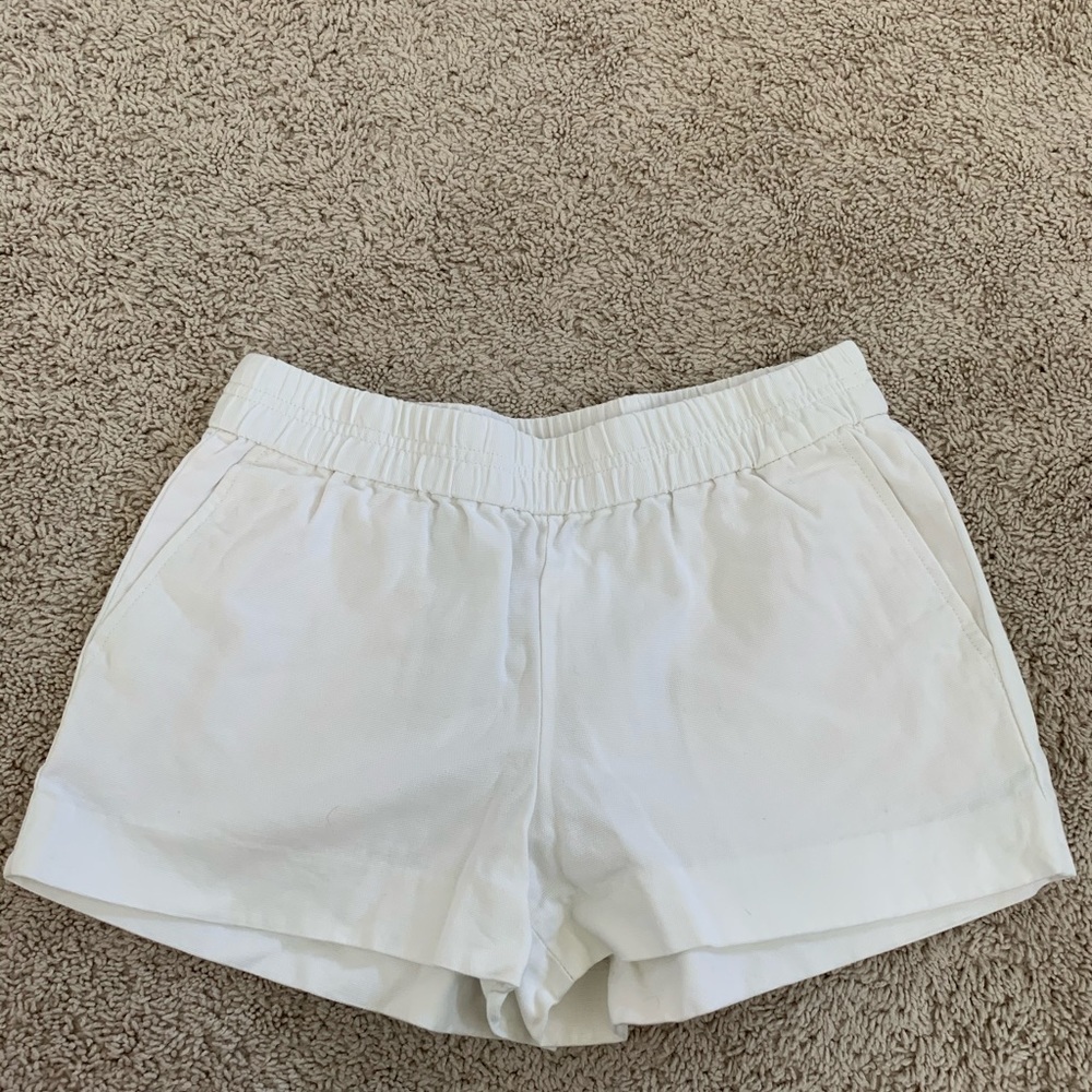 JCrew factory white boardwalk pull on shorts